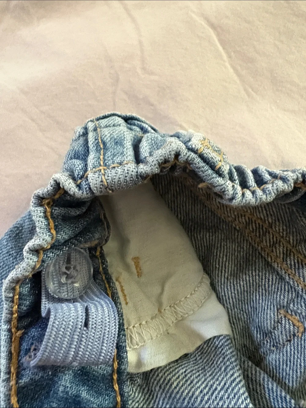 Old Navy Light Blue Denim Skirt with Frayed Hem